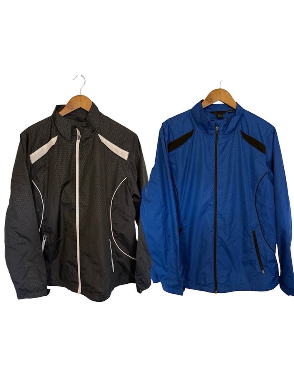 2 North End Ladies Athletic Jackets Full Zip Black Blue Workout XXL